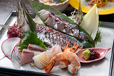 関鯵と地魚四種盛り合わせ／一例